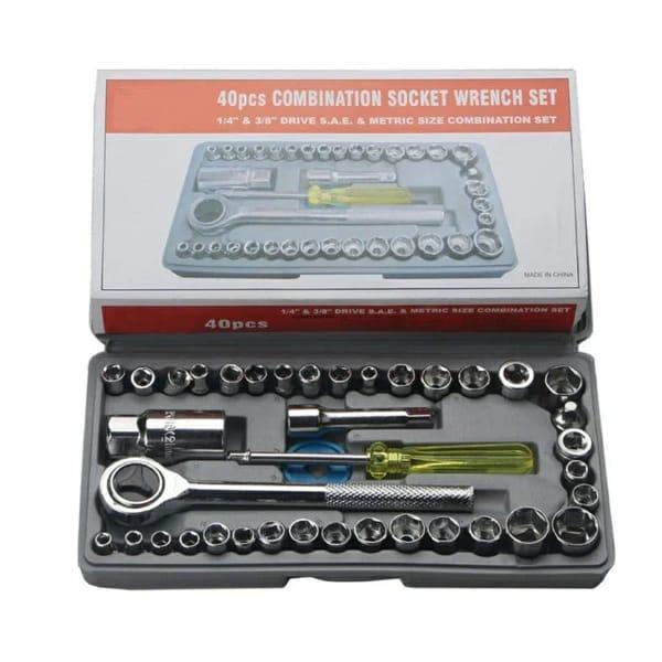 40pcs Aiwa Socket Wrench Tool Kit & Screwdriver Set | Essential Tools for Home and Auto Repairs
