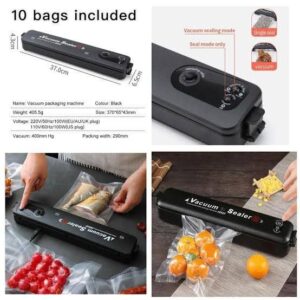 Automatic Vacuum Sealer Food Packing Machine | Electric Sealer for Food Preservation with 10 Bags