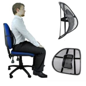 Back Rest With Lumbar Support Mesh Cushion Pad For Car Seat