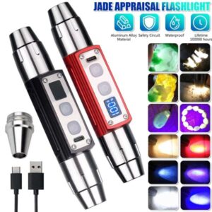 Gemstone & Jade Identification Torch | Multi-Light Source LED Appraisal Flashlight | Jade & Jewelry Detection Tool
