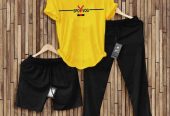 Jbi Stripped Printed Yellow SPO-VOG Summer 3 In 1 Tracksuit