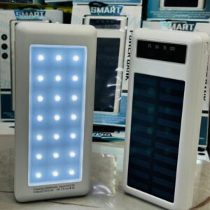 Solar & USB Chargeable Power Bank with Built-in LED Flashlight | Portable Backup Battery for Outdoor & Emergency Use