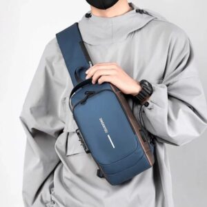 Men Anti Theft Chest Bag Shoulder | Waterproof USB Charging Crossbody Sling Bag with RFID Lock | Stylish & Secure Travel Bag in Pakistan