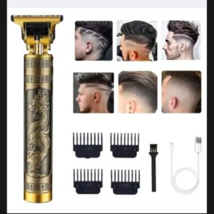 Vintage T9 Hair Trimmer |  Dragon Engraved Professional Cordless Clipper for Men