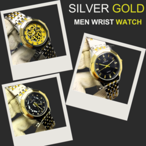 Pro King Gents Silver Gold Wrist Watch