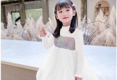 Sequins Knitted Chiffon Ball Gown Frock Flower