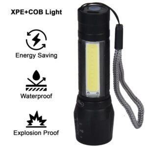 Rechargeable LED Flashlight with Clip  |  Rechargeable & Gift-Ready Box | Outdoor-Ready LED Torch