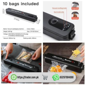 Automatic Vacuum Sealer Food Packing Machine | Electric Sealer for Food Preservation with 10 Bags