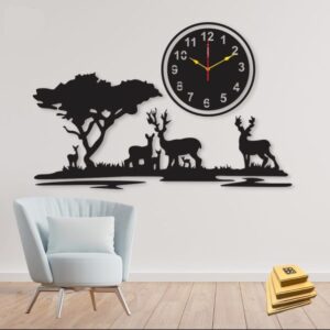 3d Jungle Wooden Wall Clock