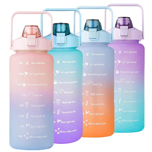 2L Plastic Water Bottle with Straw | Large Reusable Sports & Gym Bottle - Image 5