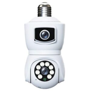 4K Wireless WiFi Dual | Lens Security Camera with 3MP Lens | Bulb Camera, 360° Rotation