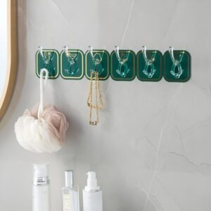 6 Pcs | Wall Mounted Sticky Hooks | For Hanging Clothes | Household Items