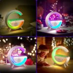 G Lamp LED Bluetooth Speaker With Wireless Charger – 3-in-1 RGB Smart Night Light | Music Lamp For Home & Office Decor