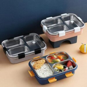 Stainless Steel Lunch Box Premium | Lunch Boxes With Removable Inner Plate | Multifunctional Cooking Insulation Box
