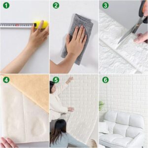 3d Wall Stickers Faux Brick White Brick | Bedroom Home Décor Waterproof | Self Adhesive Living Room Wallpaper