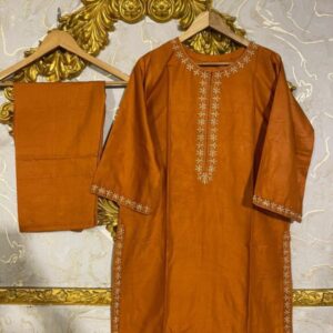 2pcs Stitched Suits | 2 Pcs Elegant Women’s Stitched Suits | Embroidered Linen Shirt And Trouser