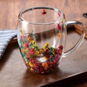 1 Piece Double Wall Glass With Handle | Heat Resistant Coffee, Tea & Drink Mug