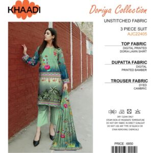 Khaadi Doriya Collection | 3 Pcs Lawn | Unstitched Fabric | Casual Wear