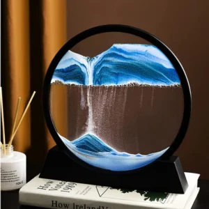 Moving Sand Art 6 Inches Sandscape Painting | Hourglass Sand Timer | 3d Moving Sand Mountain With Metal Stand