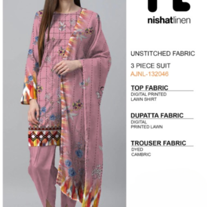 Nishat Linen | 3 Piece Digital Printed Lawn | Ladies Unstitched Suit | New Collection for Ladies