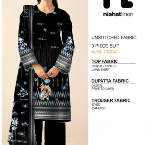 Nishat Linen | 3 Piece Digital Printed Lawn | Ladies Unstitched Suit | New Collection for Ladies