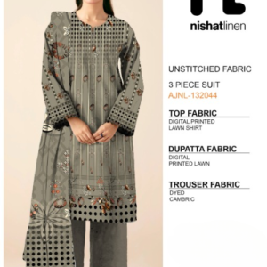 Nishat Linen | 3 Piece Digital Printed Lawn | Ladies Unstitched Suit | New Collection for Ladies