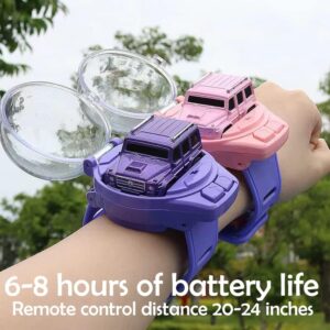 Mini Car with Remote Control Mini Remote Control Car Watch Racing Car USB Charging Cartoon RC Small Car  Kids Toys  (random color )