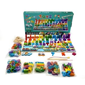 Wooden Puzzle Sorting Learning Board Toys | ABC, Numbers, Shapes, Abacus, Fish Picking Activity and Animals | Preschool Education Montessori Toys