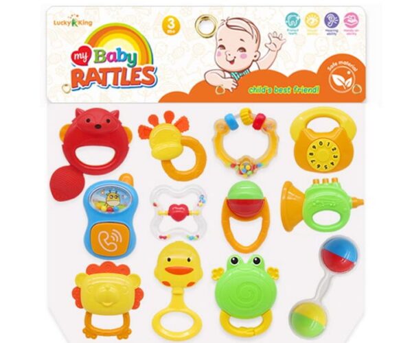 Baby Rattles Set | New-Born Hand Bells Baby Toys (12 Pcs)