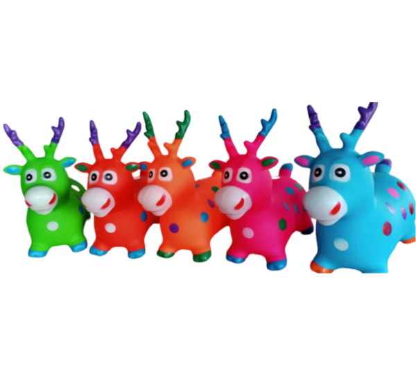 Kids Music Animal Jumbo Inflatable Air PVC Hopper Jumping Toy - Reindeer, Cow, Horse (Random color) - Image 8