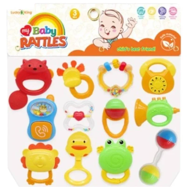 Baby Rattles Set | New-Born Hand Bells Baby Toys (12 Pcs) - Image 7