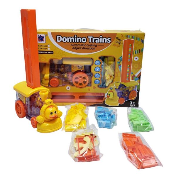 Domino Set Up Train, Domino Train Toy Blocks Set with Lights and Sounds, Creative Gifts for Kids(random color) - Image 9