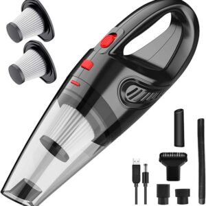 Hand Vacuum Cordless with High Power | Mini Vacuum Cleaner Handheld | Rechargeable for Home and Car Cleaning