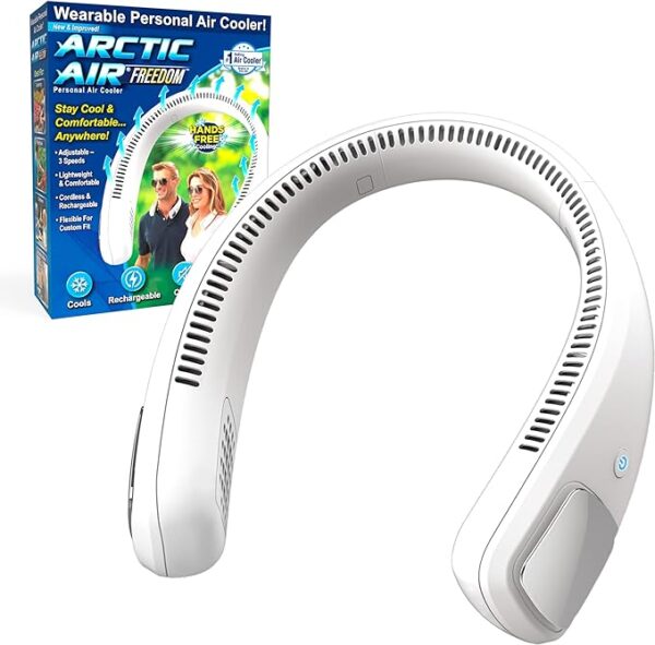 Wearable 3-Speed Neck Fan | USB Rechargeable Personal Cooler for Indoor & Outdoor Use |  3-Speed Cooling for Sports, Travel, and Home Use