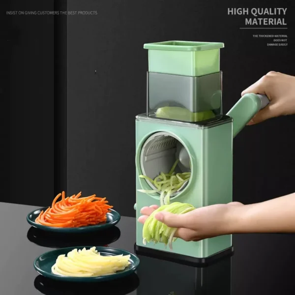 Multifunctional Vegetable Cutter | Manual Rotary Cheese Grater Shredder | Wider Hopper Round Mandolin Drum Slicer Cutter for Kitchen - Image 4