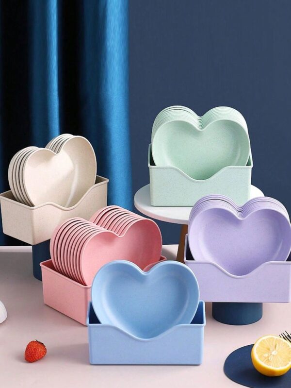10pcs Plates Set With Holder | High-Quality Plates with Space-Saving Storage Solution |  Sturdy, Elegant Dinner Plates for Everyday Use & Storage - Image 3