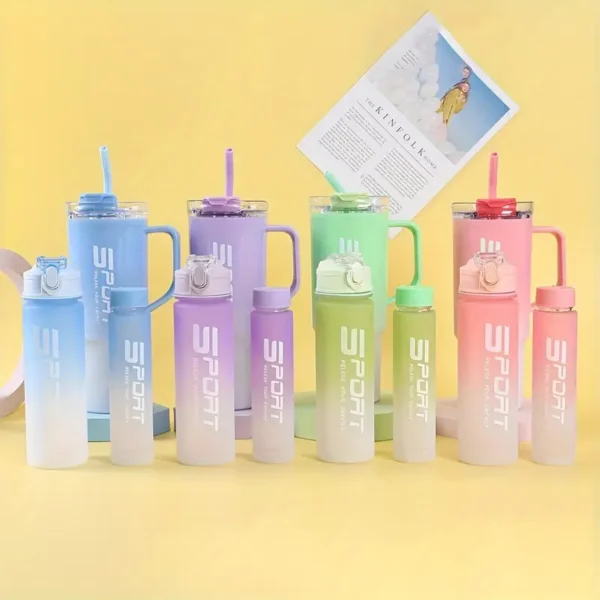 (Pack of 3) Sports Water Bottles – Portable Drinking Cups for Outdoor, Fitness, Hiking & Camping |  3 Leakproof Bottles for Travel and Outdoor Adventures - Image 3