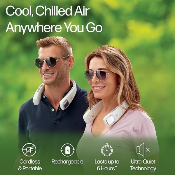 Wearable 3-Speed Neck Fan | USB Rechargeable Personal Cooler for Indoor & Outdoor Use |  3-Speed Cooling for Sports, Travel, and Home Use - Image 5