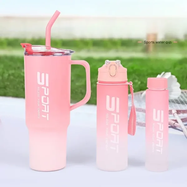 (Pack of 3) Sports Water Bottles – Portable Drinking Cups for Outdoor, Fitness, Hiking & Camping |  3 Leakproof Bottles for Travel and Outdoor Adventures - Image 4