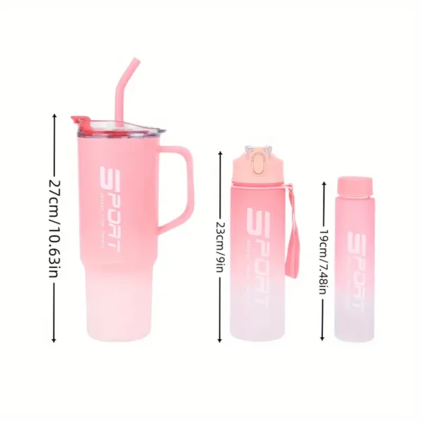 (Pack of 3) Sports Water Bottles – Portable Drinking Cups for Outdoor, Fitness, Hiking & Camping |  3 Leakproof Bottles for Travel and Outdoor Adventures - Image 6