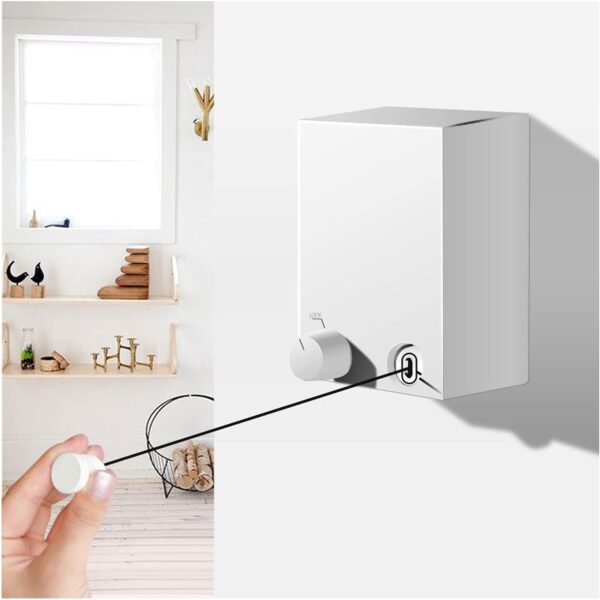 Abhsant Retractable Clothesline | Wall-Mounted Indoor/Outdoor Drying Rack for Balcony or Laundry |  Space-Saving Wire Rope - Image 2