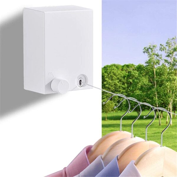 Abhsant Retractable Clothesline | Wall-Mounted Indoor/Outdoor Drying Rack for Balcony or Laundry |  Space-Saving Wire Rope - Image 4