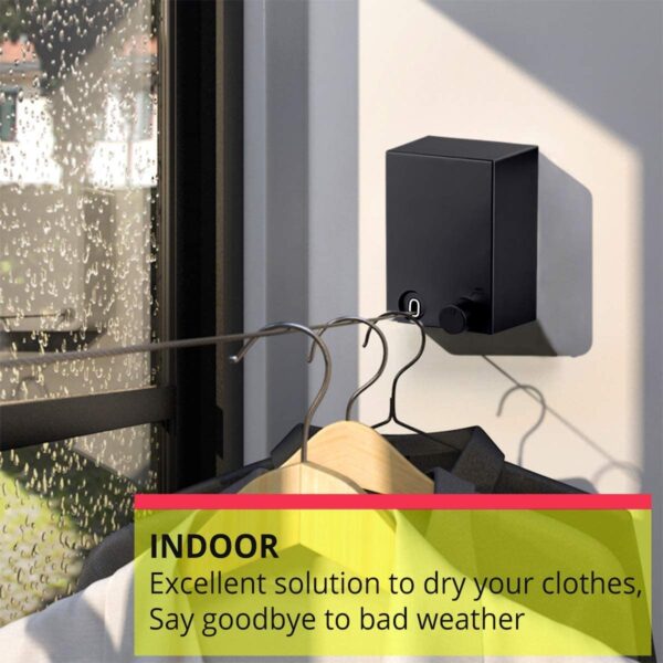 Abhsant Retractable Clothesline | Wall-Mounted Indoor/Outdoor Drying Rack for Balcony or Laundry |  Space-Saving Wire Rope - Image 3