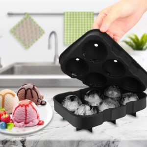 6-Grid Round Silicone Ice Cube Tray | Large Ice Ball Maker for Drinks | Silicone Mold for Whiskey & Party Drinks