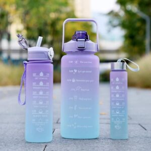 Sports Water Bottles 3 Pcs Set |  | Leak Proof Flip Top Lid