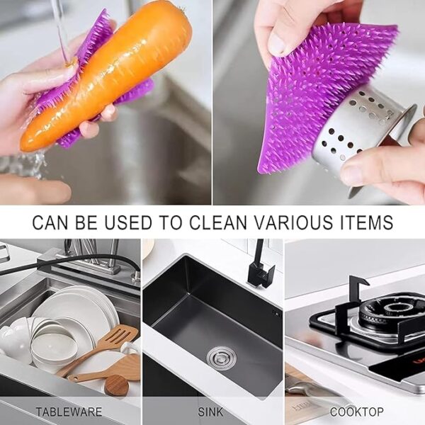 Multifunctional Soft Silicone Brush | Multipurpose Vegetable Peeler | Home Cleaning Brush | Fruit and Vegetable Cleaning Brush - Image 7