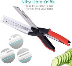 2-in-1 Clever Cutter Kitchen Scissors | Quick Vegetable Chopper & Slicer |  Scissors & Vegetable Slicer in One | Clever Cutter Kitchen Scissors