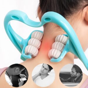 6 Wheel Pressure Point Neck Massager | Manual Pressure Point Roller for Deep Tissue Relief | Lightweight Roller for Stress & Tension Relief