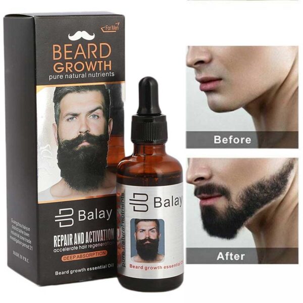 Balay Beard Growth Oil | 50ml Natural Essential Oil for Men | Pure Natural Nutrients | Accelerates Hair Regeneration