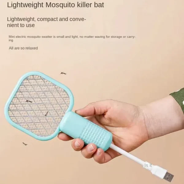 Mini Electric Mosquito Racket | Rechargeable Fly Trap Zapper with Safe Triple Mesh Design |  Handheld Fly Zapper for Indoor & Outdoor Use - Image 6